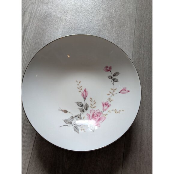 Vintage Castletcourt China Serving  Bowl Pink Rose Floral Design Gold Trim 9" - Picture 1 of 5